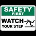 Safety First Watch Your Step Sign